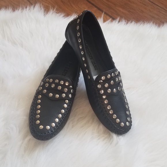 Robert Zur Shoes - NEW ROBERT ZUR Black Petra Leather Studded Loafers